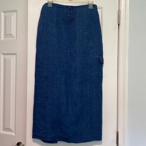 Express” 100%Linen Maxi Skirt. Size 7/8.